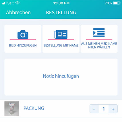 Aktuelle Bestellung